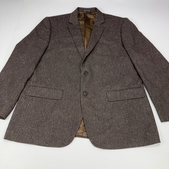 Other - Mens Brown Textured 2-Button Blazer Jacket 44R Professional Sport Coat